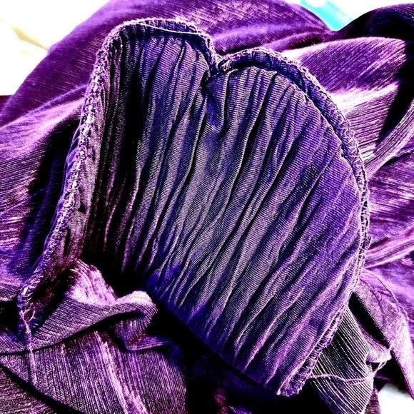 Vintage C.O.C. Long Purple Duster Short Sleeve Cardigan Women's Medium M Kimono - Picture 4 of 6